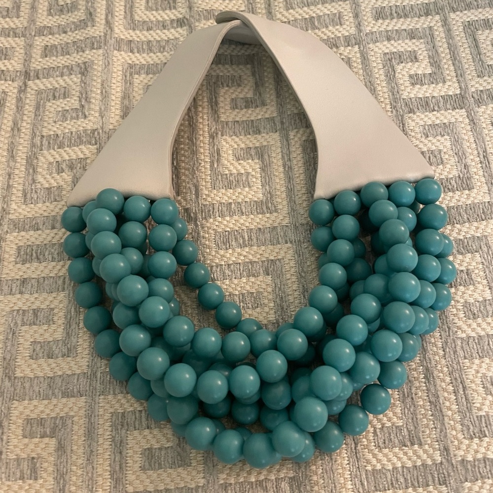 Fairchild Baldwin Teal Multi-Strand Beaded Statement Necklace